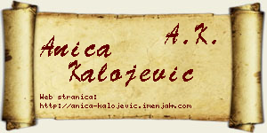 Anica Kalojević vizit kartica